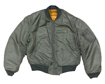 Vintage 90s ALPHA INDUSTRIES Reversible Flight MA-1 Bomber Jacket