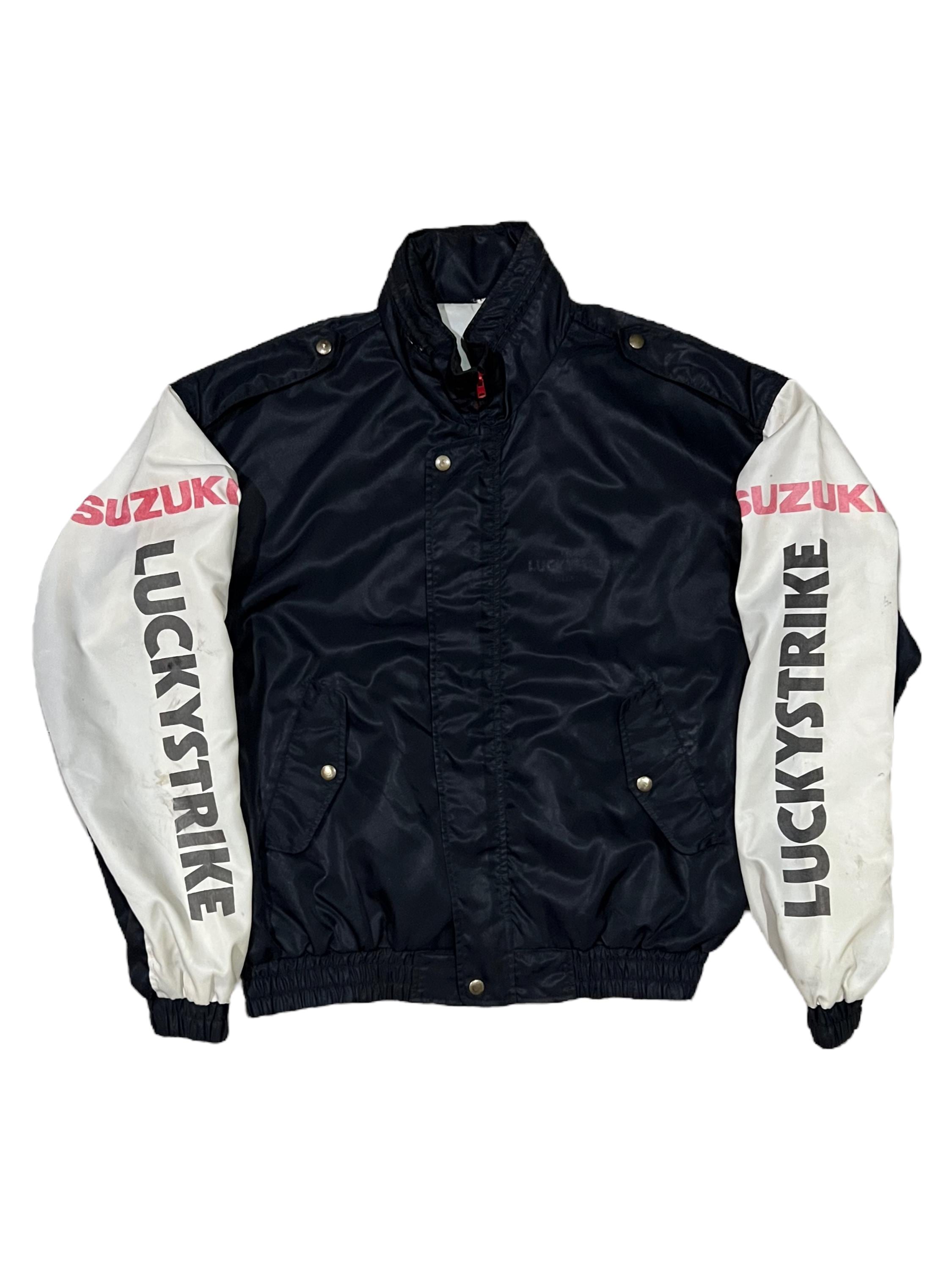 Suzuki Lucky Strike ジャケット 赤黒 SUZUKI TEAM LUCKY STRIKE MOTOGP raicing LEATHER BOMBER