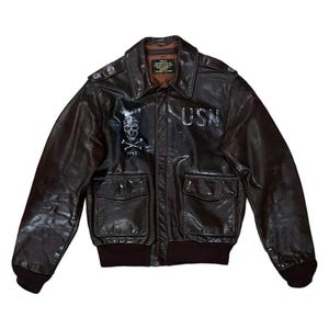 Vintage A2 Painted Leather Bomber Jacket - Etsy