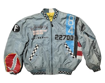 very rare vintage jacket flight bomber MA 1 avirex capt ef roddy big beautiful doll 1988