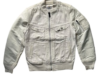 very rare vintage jacket flight bomber alpha industries x lee riders denim jeans