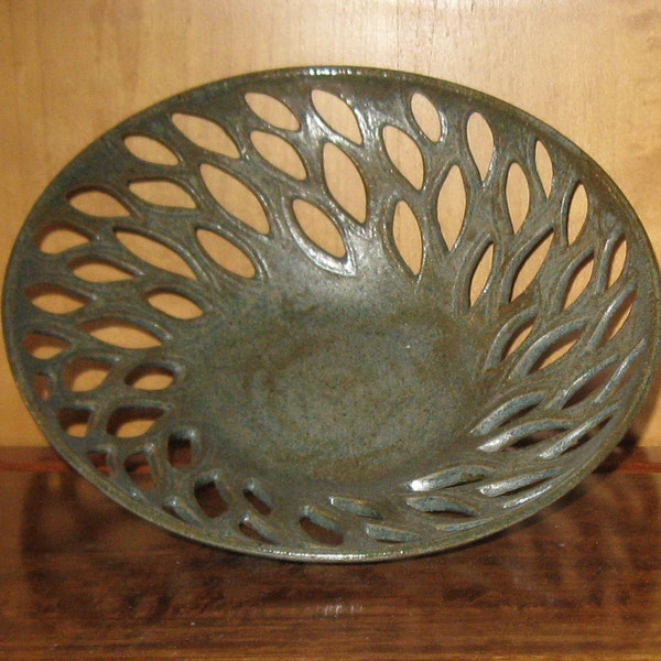 Hand Carved Pottery Bowl with Leaves ....See shop for more