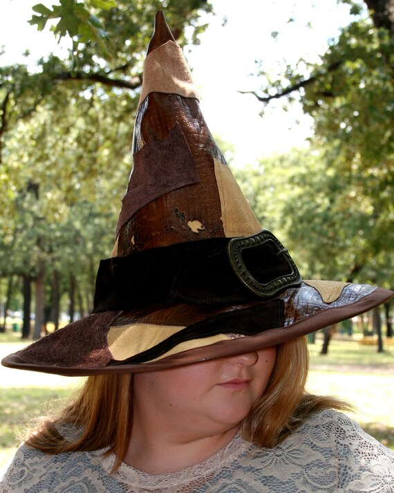 Leather Patchwork Wizard's Hat - Etsy