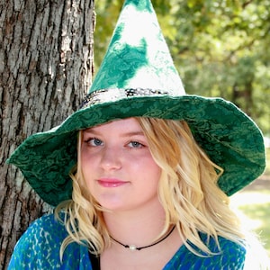 Green Brocade Witches hat