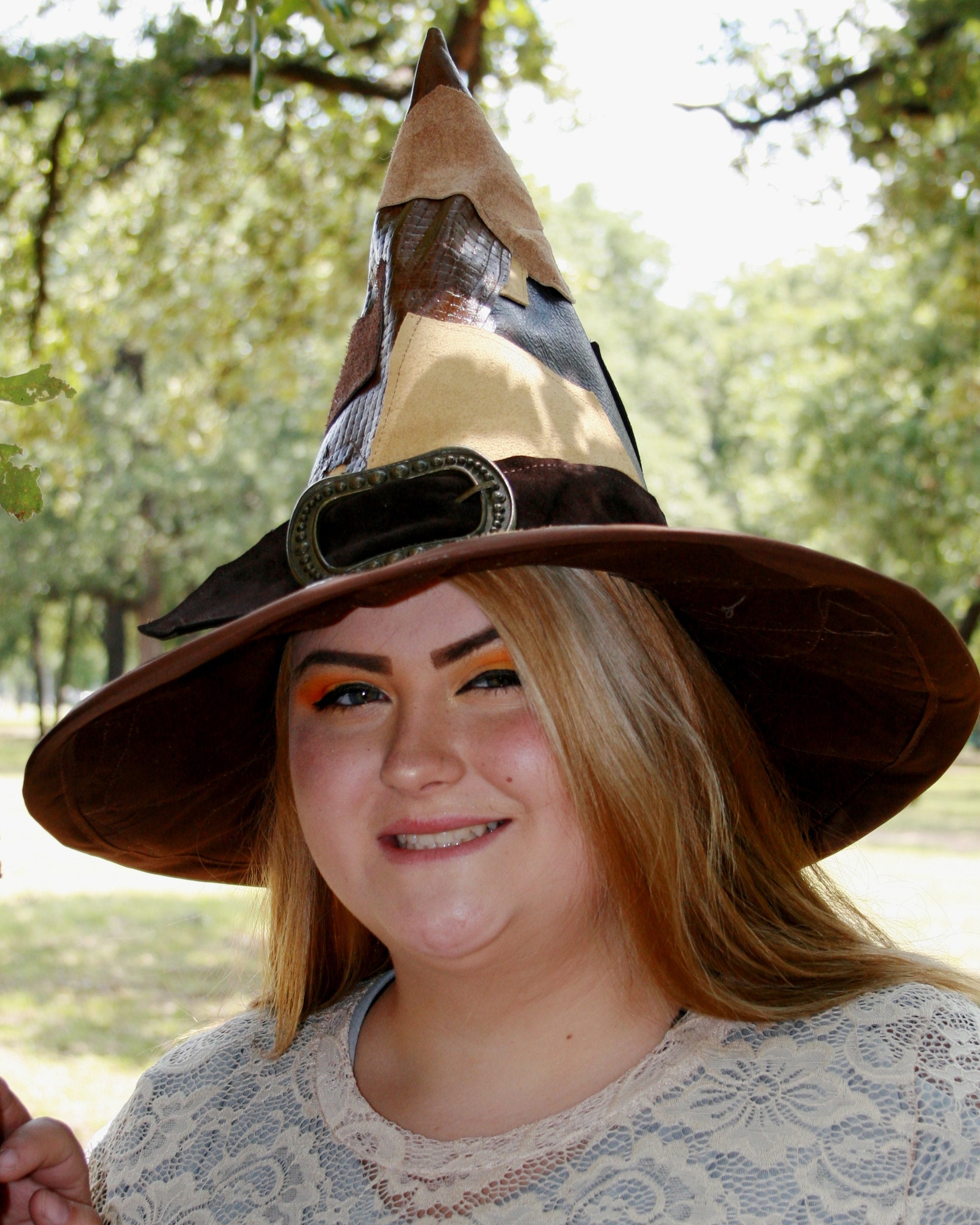 Patchwork Leather Hat -  Canada