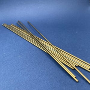 brass round tubing 12&quot; long .  1/8&quot; outer diameter 5/64&quot; inner . destash lot 13 pieces . Craft Parts .  Metalsmith Supply . Make Something