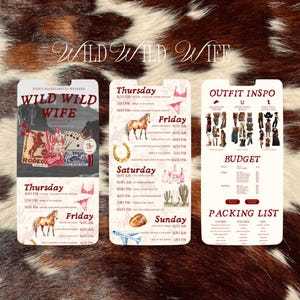 Scottsdale Bachelorette Itinerary Template | Western Cowgirl Canva (Digital Download)