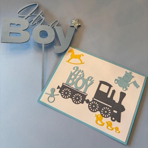 Custom &quot;It&#39;s a Boy&quot; Cake Topper: Glitter Star, Baby Shower Decor