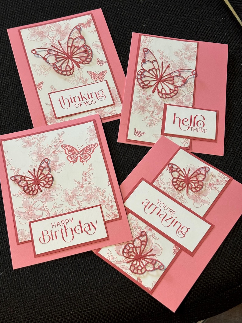 Handmade Butterfly Greeting Card Set: Scrapbook Paper, 3D Die-cut - Etsy