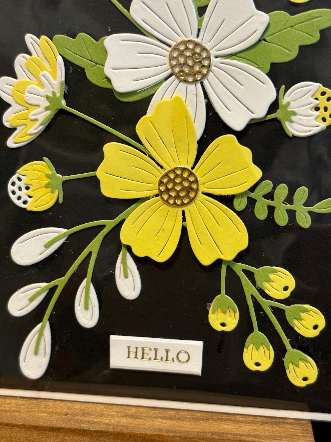 Handmade, Greeting Card, hello Greeting Card. Die Cut Floral Card ...