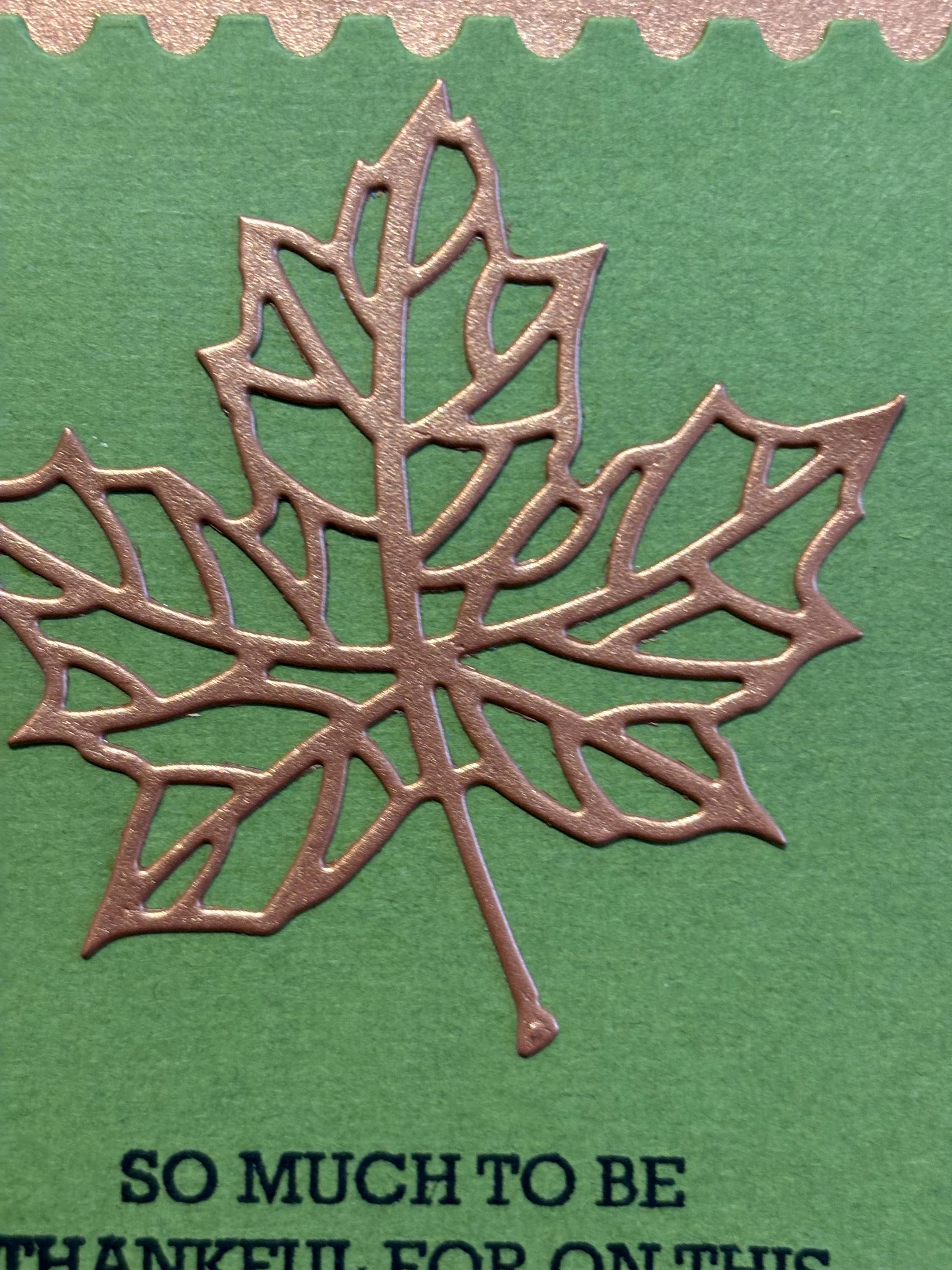 Handmade Fall Thank You Card, Olive Green Leaf - Etsy