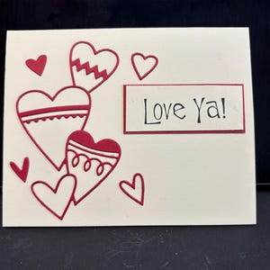 Handmade &#39;Love Ya!&#39; Heart Card - Personalized Anniversary Card