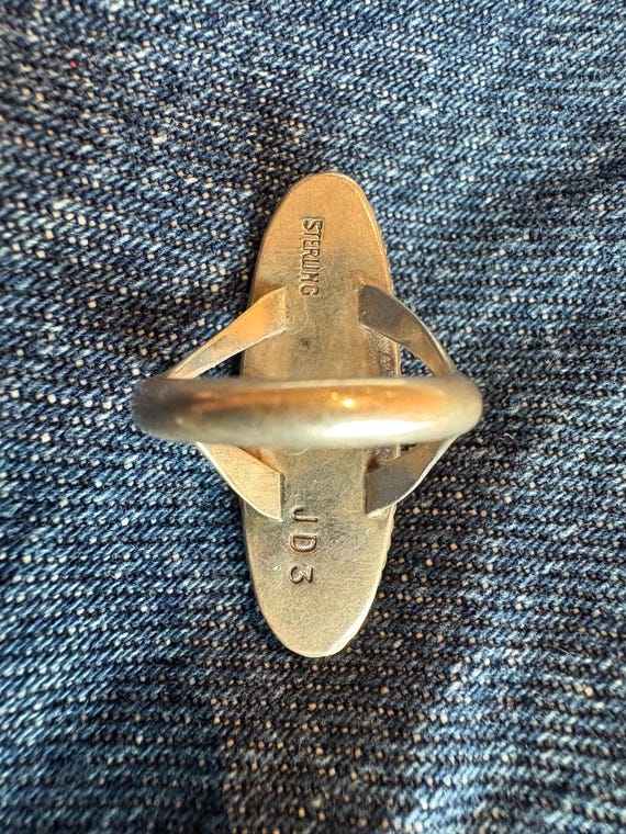 Native American Feather Statement Ring with Hallm… - image 4