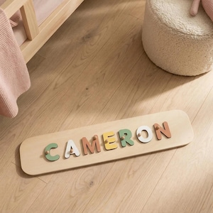 Puzzle in legno personalizzato con nome per bambini, giocattolo Montessori, regalo per il primo compleanno, regalo per neonato e bambina, giocattolo didattico per bambini piccoli, regalo per baby shower