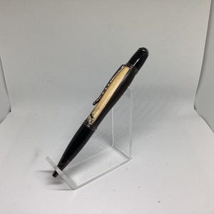 Zwart-witte ebbenhouten gunmetal Gatsby-pen