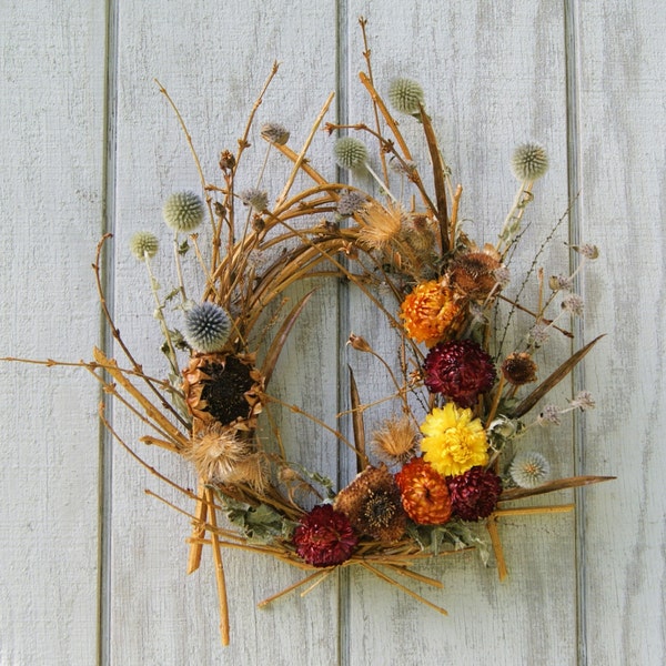 Fall Wreath - Twig Wreath - Straw Flower Wreath -Thanksgiving - AUTUMNFEST