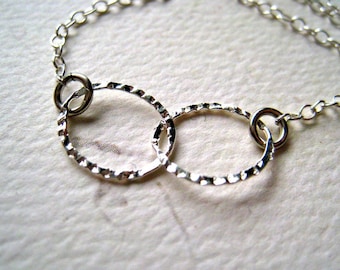 Infinity Necklace - classic, delicate interlocking two circle infinity necklace in gold, silver, rose gold, and mixed mtals