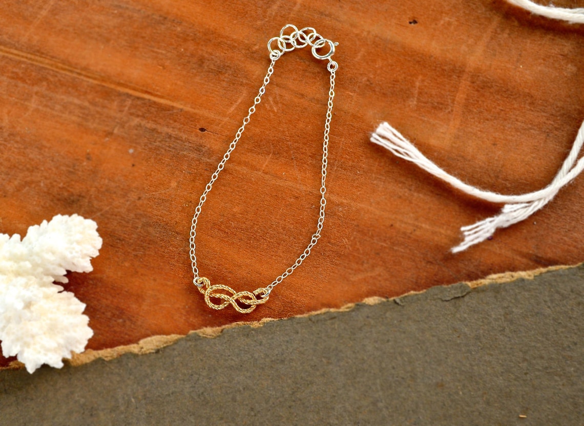 Sailor's Knot Bracelet Gold Knot Bracelet, Silver Knot Bracelet