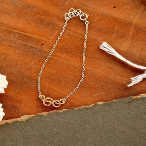 Sailor's Knot Armband Goldknotenarmband, Silberknotenarmband, Tauknotenarmband, Unendlichkeitsknoten, nautischer Hochzeitsschmuck Bild 3