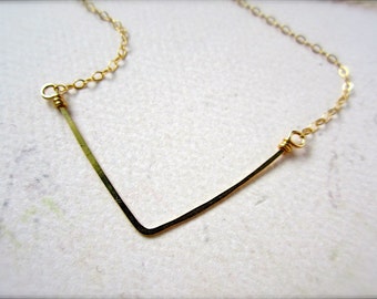 Chevron Necklace - gold chevron necklace, arrow necklace, chevron jewelry, simple chevron necklace, N17/N18/N23