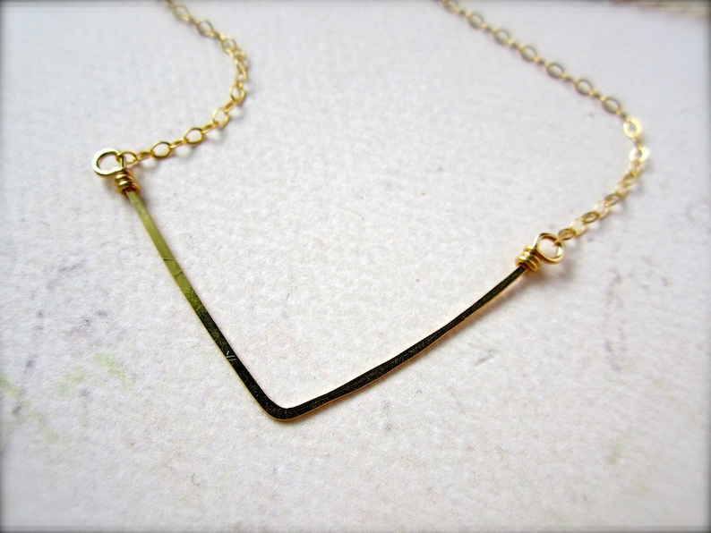 Chevron Necklace gold chevron necklace, arrow necklace, chevron jewelry, simple chevron necklace, N17/N18/N23 image 1