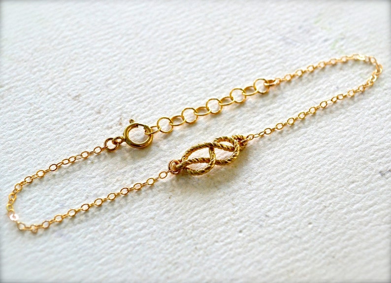 Sailor's Knot Bracelet gold knot bracelet, silver knot bracelet, nautical rope knot bracelet, infinity knot, nautical wedding jewelry image 2