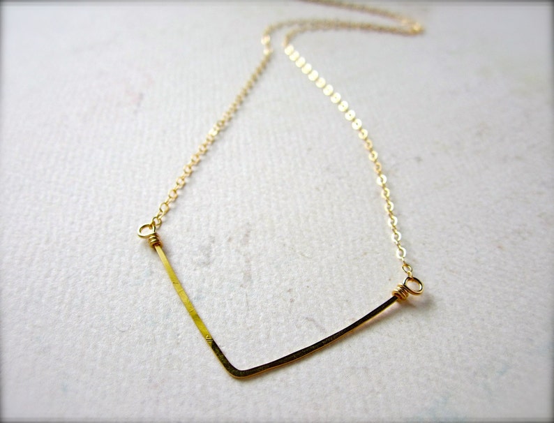 Chevron Necklace gold chevron necklace, arrow necklace, chevron jewelry, simple chevron necklace, N17/N18/N23 image 2