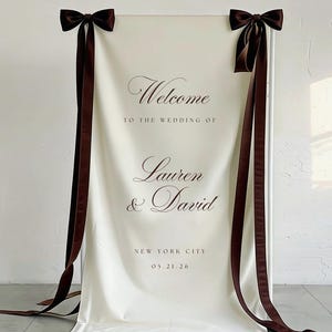 Wedding Welcome Sign Espresso Brown Old Money Editable Canva Template