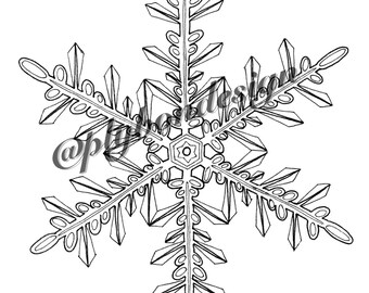 Snowflake Christmas Coloring Page - Digital Download