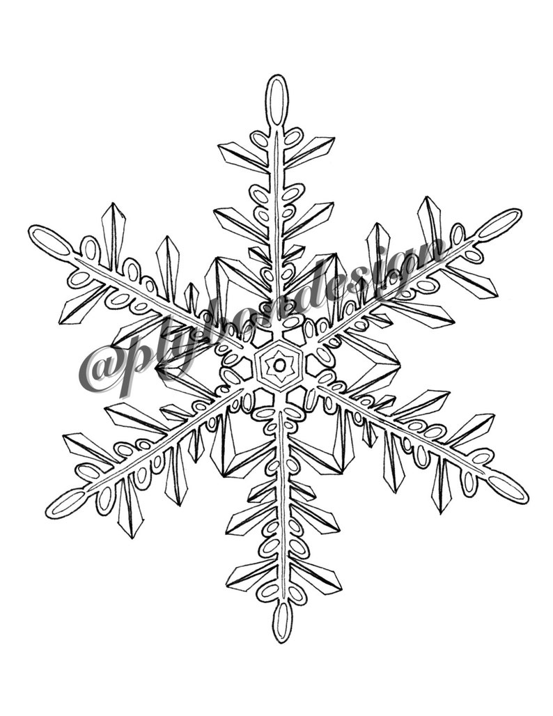 Snowflake Christmas Coloring Page Digital Download - Etsy