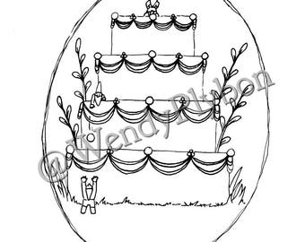 Gnome Cake Coloring Page