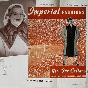 1948 Fashion Catalog fur collars for coats, Pomeranz, Imperial Fashions NY image 1