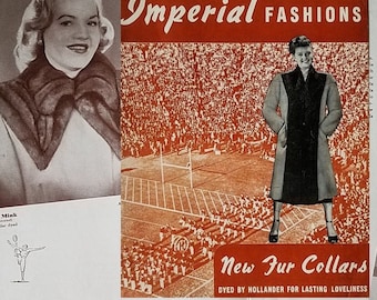 1948 Fashion Catalog fur collars for coats, Pomeranz, Imperial Fashions NY