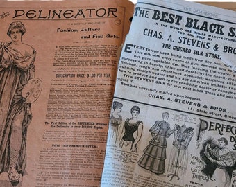 1893 Delineator Magazine, Butterick, original Victorian, fashion history and culture