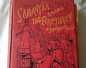 1890 Samantha Among The Brethren, by Josiah Allen's Wife, Marietta Holley red book