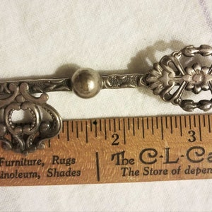 Large Key Pin, old silver plated, Victorian Revival, unisex image 6