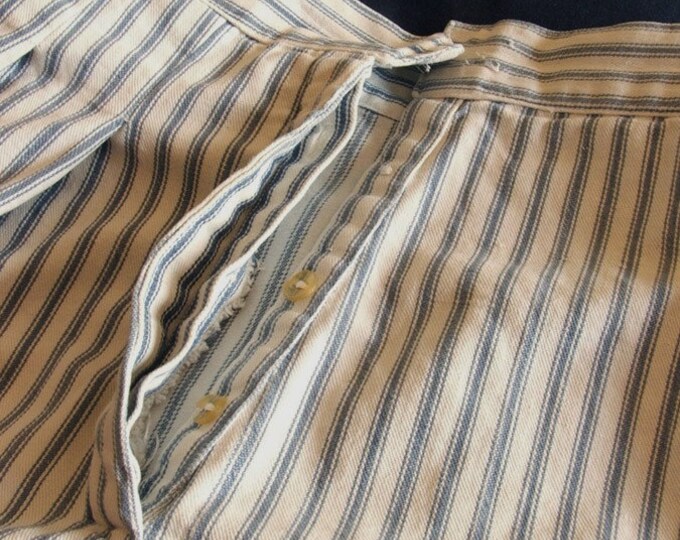 1930s Country Blue Pillow Ticking Fabric Skirt Etsy