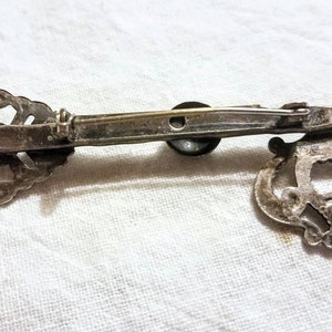 Large Key Pin, old silver plated, Victorian Revival, unisex image 5