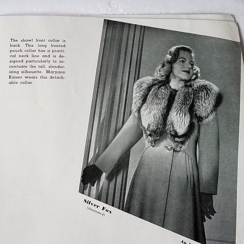 1948 Fashion Catalog fur collars for coats, Pomeranz, Imperial Fashions NY image 2
