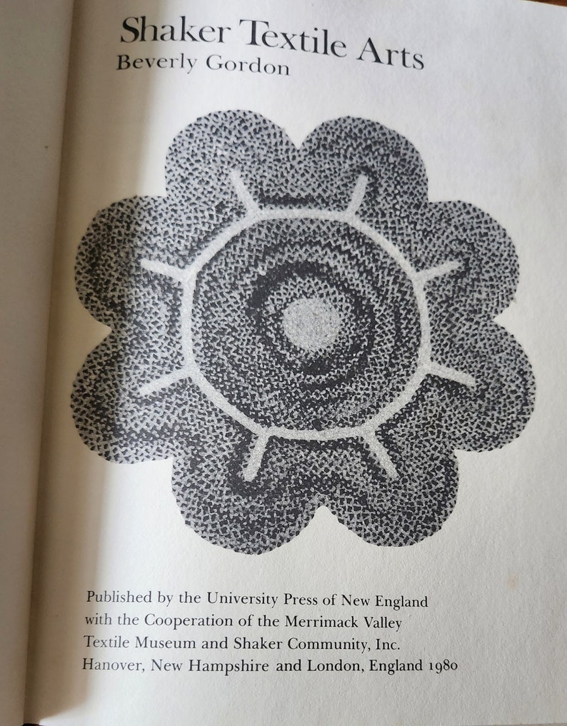 Shaker Textile Arts, vintage book, B Gordon 1980, New England historical reference image 2