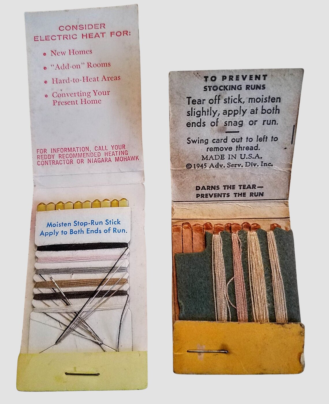 Matchbook Darning Kits Purse Novelty Vintage Advertising Etsy