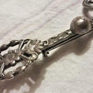 Large Key Pin, old silver plated, Victorian Revival, unisex image 3