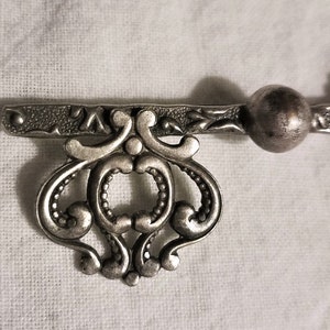 Large Key Pin, old silver plated, Victorian Revival, unisex image 4