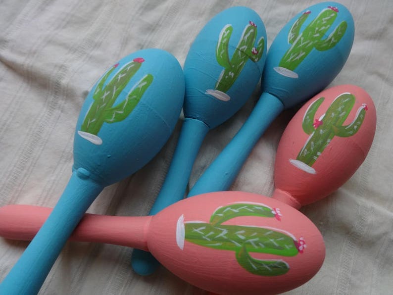 Maracas custom hand painted mini maracas Wedding favors baby Etsy