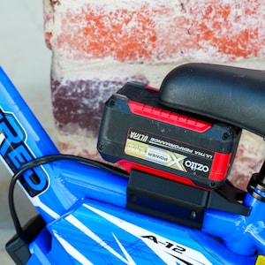 Ozito 18v Wired Bike battery adaptor to suit 12&quot; Models
