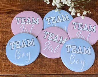 Gender Reveal Buttons Baby Shower Buttons Team Girl Team Boy Buttons Gender Reveal Pins