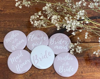 Wedding Party Buttons Bridal Party Buttons Bachelorette Buttons Bridal Shower Buttons