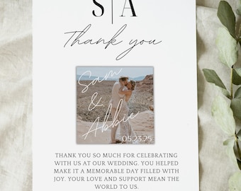 Wedding Guest Favors Wedding Thank You Card Personalized Wedding Favors