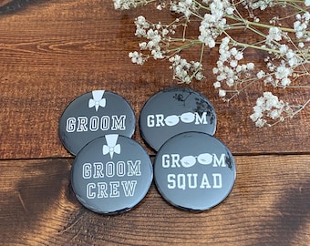 Groom Crew Button Groom Squad Wedding Party Buttons Bridal Party Buttons Bachelor Buttons