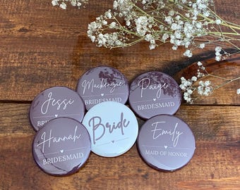 Wedding Party Buttons Bridal Party Buttons Bachelorette Buttons Bridal Shower Buttons